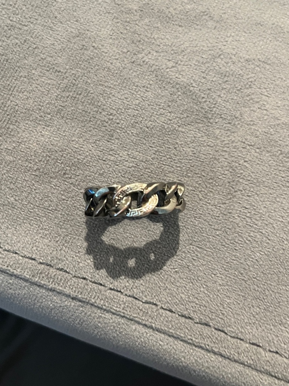 Chunky Silver Chain Link Ring - Metallic Silver